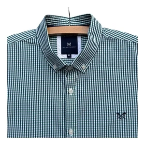 CREW CLOTHING CO 100% COTTON SHORT SLEEVE SHIRT GREEN MIX MENS XL - Picture 1 of 10