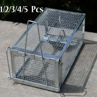 1-5 PIEZAS Trampa Jaula para Ratas Humana Mediana Fácil de Atrapar y Liberar Trampa para Animales Vivos Metal Foto 1 de 4