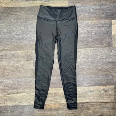 Victoria's Secret Leggings Deportivos Negro Cuero Brillante Look Talla Mediana M B154 Foto 1 de 4