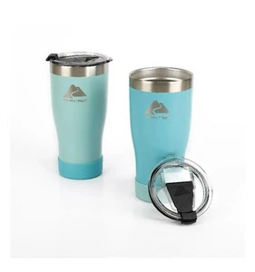 2 PK-Stainless Steel Vacuum Tumblers, 20oz, Leakproof Lids & STRAWS- Mint & Aqua - Picture 1 of 14