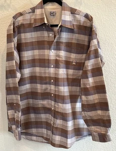 Camisa occidental Cinch para hombre de algodón pesado a cuadros manga larga con botones talla M - Imagen 1 de 5
