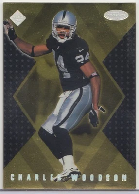 1998 COLLECTOR'S EDGE MASTERS CHARLES WOODSON 50 POINT GOLD ROOKIE RC 101/150 - Image 1 of 2