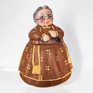 VTG Twin Winton Grandma Granny Cookie Jar Ceramic Lidded Grannycore Collectible - Picture 1 of 7