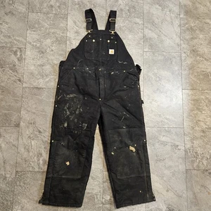 Vintage Carhartt Jumpsuit Herren 44 x 30 Schwarz R03 Insulated Distressed Worked In - Bild 1 von 24
