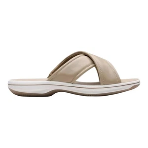 Clarks Damen Breeze Sara Slipper Pantoletten Sandalen taupe Größe 8 - Bild 1 von 5