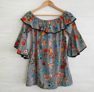 Zara Floral Off The Shoulder Mini Dress - Picture 1 of 4