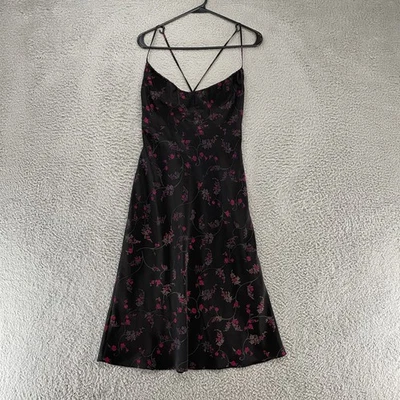 Vintage Express Dress Womens Small Floral Spaghetti Strap Midi Slip 90s Y2K - Image 1 of 4