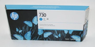 Genuine HP730 Designjet P2V68A Cyan 300ml Ink Cartridge T1600 T1700 T2600 - Image 1 of 3