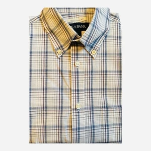 NWT Jos. A. Bank Comfort Stretch Traditional Fit Short Sleeve Shirt Plaid Medium - Picture 1 of 8