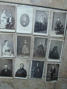 Schöne Sammlung von 12 BÜRGERKRIEG Carte de Visite Fotos, Frauen, Kinder, Briefmarken - Bild 1 von 8