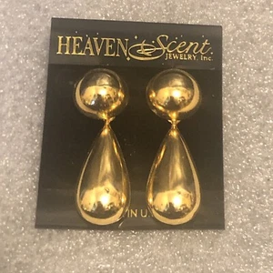 Paar Himmelsduft Schmuck Ohrringe goldfarben Träne Tropfenform - Bild 1 von 3