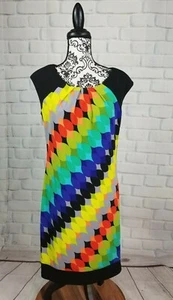 London Times women's sz 12 sleeveless stretch knit popover geo print dress bb12 - Picture 1 of 10