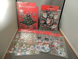 Nuevo Juego de Pegatinas de Navidad 108 Piezas Árbol Santa Hombre de Nieves Decoración de Copos - Imagen 1 de 5