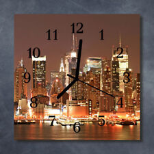 Tulup Glass Wall Clock Kitchen Clocks 30x30 cm Skyline Multi-Coloured