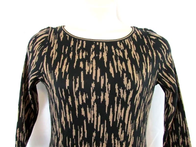 Vestido midi tejido suave manga 3/4 KASPER para mujer talla M negro/bronceado Foto 1 de 4