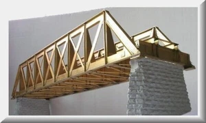 Precision Brass O-Scale 1:48 Brass Pony Truss-Bridge Messing-Brucke "Silver" NEW - Picture 1 of 13