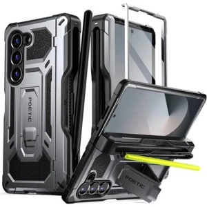 For Galaxy Z Fold 6 Case Full Body Shockproof Cover With Kickstand Gun Metal - Picture 1 of 6
