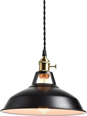 CLAXY Modern Pendant Light Sea Blue Barn Shade Hanging Lights Over Kitchen Island