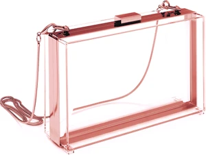Rose Gold Clear Clutch Box Purse - For Women With A Gift Box Included. SMALL. - Picture 1 of 6