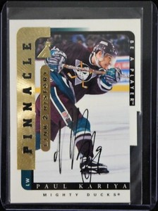 Paul Kariya Anaheim Mighty Ducks Signed 1996-97 Pinnacle Be A Player Card LTH-6B