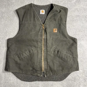 Vintage Carhartt V13 MOS Moss Green Vest Size Tag Cut Large - Picture 1 of 8