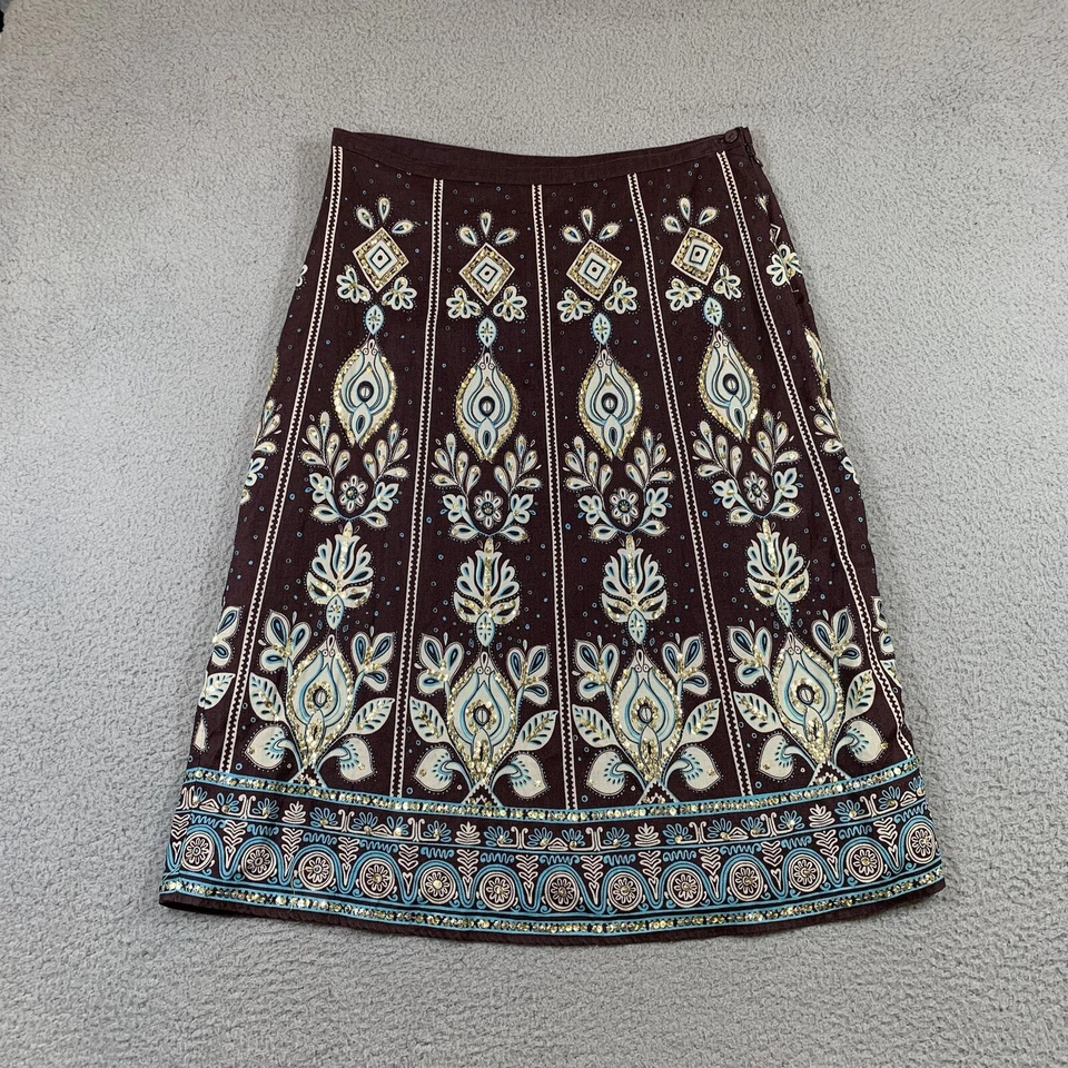 Falda Carole Little MIDI Mujer 8 Marrón Delicada Verano Playa Costera Y2K #171 Foto 1 de 4