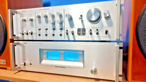 Rare! JVC Victor Vintage Power/Pre amplifier M-1100 & P-1100 & microphone