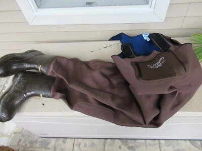 USA Made Custom 3 MM Neoprene Streamline Waders Felt Soles Size 14 Boot Foot - Image 1 of 4