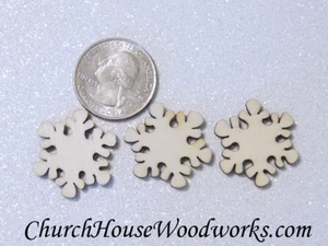 25 PEQUEÑOS suministros de adorno de Navidad de madera de copo de nieve, formas de copo de nieve hágalo usted mismo - Imagen 1 de 2