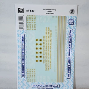 Southern Railway Diesels 1971 - 1982 Microscale Decal 87-539 HO Scale - Picture 1 of 3
