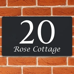House Number Plaques House Door Number Signs Metal Personalised Address Plaques - Picture 1 of 11