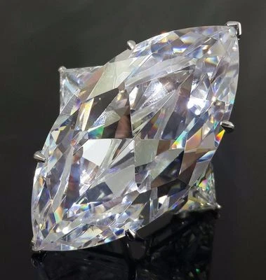 100 ct Marquise Cocktail Party Ring Inspired 925 Sterling Silver Three stone HOT - Image 1 of 4