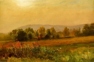 Autumn Landscape by Albert Bierstadt Western Giclee Art Print + Ships Free - Picture 1 of 4