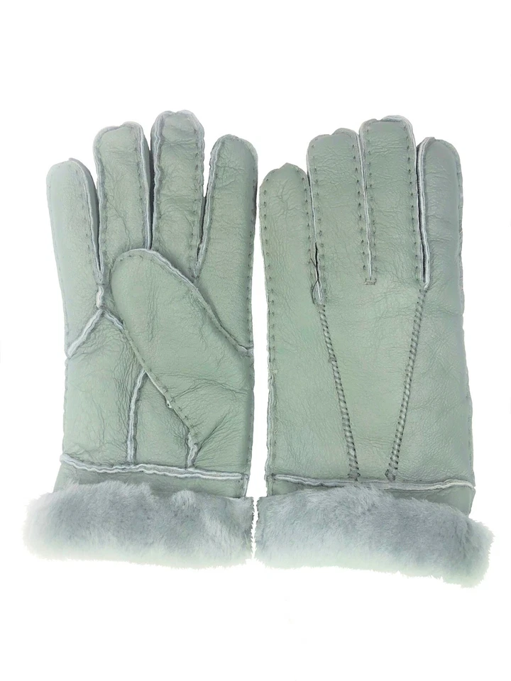 Guantes para mujer de piel de oveja genuina Lite gris cálido cuero piel de oveja  Foto 1 de 1