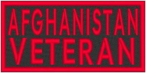 AFGHANISTAN VETERAN Embroidered Iron-On Patch Biker Emblem Red Border - Bild 1 von 1