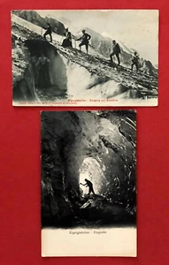 2 x AK SCHWEIZ um 1910 Eiger Gletscher Eisgrotte mit Typen Bergsteiger ( 78526 - Bild 1 von 2