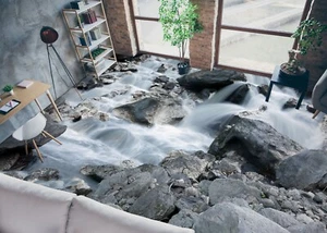 3D Waterfall Mountain G6403 Floor WallPaper Murals Wall Print Decal AJ Coco 2024 - Picture 1 of 5