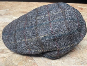 ER Flatcap Schiebermütze Wolle Ohrenklappen braun-meliert farbig kariert, Gr. 53 - Bild 1 von 5