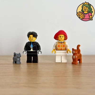 Lego Minifig Minifigure custom Le couple aux chats pièces authentiques NEUF NEW - Immagine 1 di 4