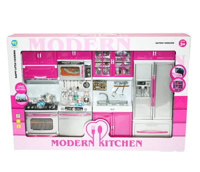 JUEGO DE JUGUETES DE COCINA MODERNO PARA NIÑAS - JUEGO ROSA LUCES Y SONIDOS  Foto 1 de 4