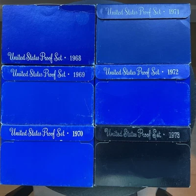 U.S. Mint Proof Coin Sets 1968 through 1979 = 12 Total Sets - Image 1 of 4