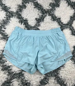 Lululemon Women's Icing Blue Hotty Hot Shorts 4" Tall Size 14 - Imagen 1 de 14