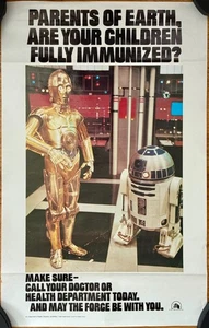 Póster de inmunización del Departamento de Salud de Star Wars 1979 14" x 22" raro original - Imagen 1 de 6