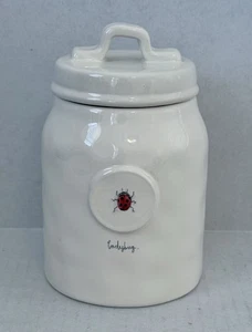 Bote de cerámica medallón con tapa Rae Dunn Ladybug - Imagen 1 de 9