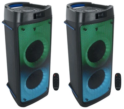 (2) Rockville BASS PARTY 65 Rechargeable LED Bluetooth Speakers w/Wireless Link - Image 1 of 4