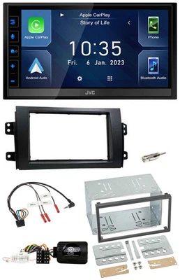 JVC DAB Bluetooth Lenkrad USB 2DIN Autoradio für Fiat Sedici Suzuki SX4 - Bild 1 von 4