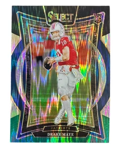 2024 Select Drake Maye Concourse RC Black and Green Prizm Shock #27 - Picture 1 of 2
