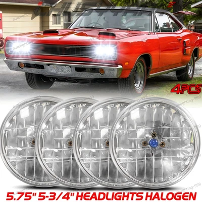 Fits for Dodge Charger Monaco DOT 5.75 5-3/4 inch HEADLIGHTS HALOGEN Hi/Lo beam - Image 1 of 4