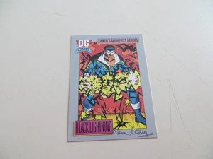 1991 DC COSMIC BLACK LIGHTNING CARD SIGNED TREVOR VON EEDON, WITH POA - Picture 1 of 2