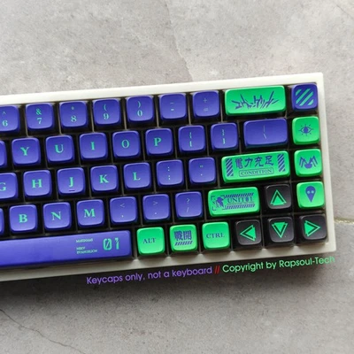 EVA-01 EVANGELION Mecha-01 Keycaps PBT SAX Trancparent for Mechanical Keyboards - Image 1 of 4